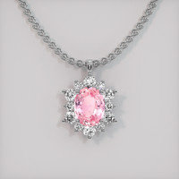 2.57 Ct. Sapphire Pendant, 14K White Gold 1
