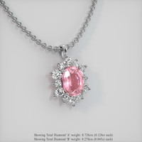 2.57 Ct. Sapphire Pendant, 14K White Gold 2