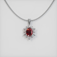 2.04 Ct. Ruby Pendant, 14K White Gold 1