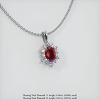 2.04 Ct. Ruby Pendant, 14K White Gold 2