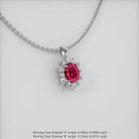 2.47 Ct. Ruby Pendant, 14K White Gold 2