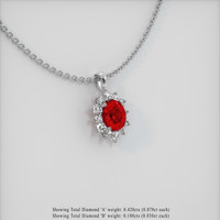 1.80 Ct. Ruby Pendant, 14K White Gold 2