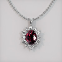 1.66 Ct. Ruby Pendant, 14K White Gold 1