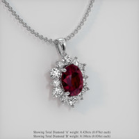 1.66 Ct. Ruby Pendant, 14K White Gold 2