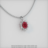 2.31 Ct. Ruby Pendant, 14K White Gold 2