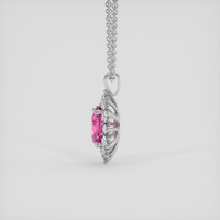 4.01 Ct. Pink Sapphire Pendant, 14K White Gold 3