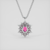 4.01 Ct. Pink Sapphire Pendant, 14K White Gold 4