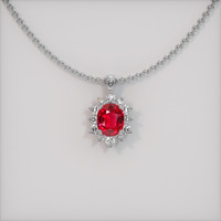 2.18 Ct. Ruby Pendant, 14K White Gold 1