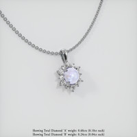 6.04 Ct. Grey Sapphire Pendant, 14K White Gold 2