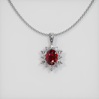 1.88 Ct. Ruby Pendant, 14K White Gold 1