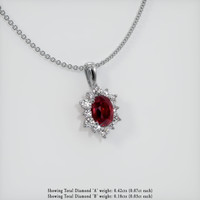 1.88 Ct. Ruby Pendant, 14K White Gold 2