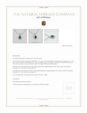 Emerald Pendant 1.16 Ct. 18K White Gold Appraisal