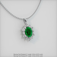 1.16 Ct. Emerald Pendant, 18K White Gold 2