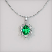 Emerald Pendant 0.65 Ct., 18K White Gold Preview