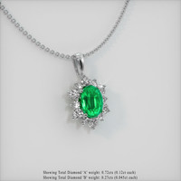 Emerald Pendant 0.65 Ct., 18K White Gold Preview
