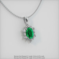 1.21 Ct. Emerald Pendant, 18K White Gold 2