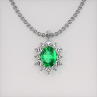 1.90 Ct. Emerald Pendant, 18K White Gold 1