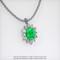 1.90 Ct. Emerald Pendant, 18K White Gold 2