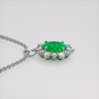 1.90 Ct. Emerald Pendant, 18K White Gold 3