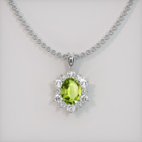 1.55 Ct. Gemstone Pendant, 18K White Gold 1