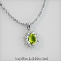 1.55 Ct. Gemstone Pendant, 18K White Gold 2