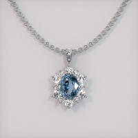 1.20 Ct. Gemstone Pendant, 18K White Gold 1