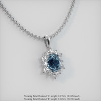 1.20 Ct. Gemstone Pendant, 18K White Gold 2