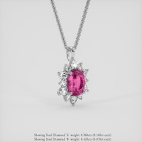 4.01 Ct. Pink Sapphire Pendant, 18K White Gold 2