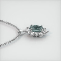 1.24 Ct. Greenish Blue Sapphire Pendant, 18K White Gold 3