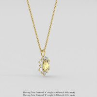 2.20 Ct. Yellow Sapphire Pendant, 10K Yellow Gold 2
