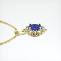 0.78 Ct. Blue Sapphire Pendant, 14K Yellow Gold 3