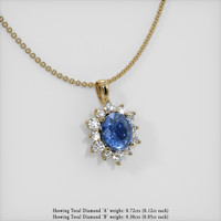 3.80 Ct. Sapphire Pendant, 14K Yellow Gold 2