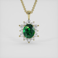 5.00 Ct. Green Tsavorite Garnet Pendant, 14K Yellow Gold 1