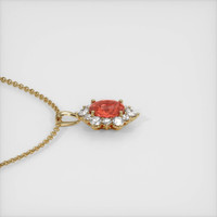 2.06 Ct. Padparadscha Sapphire Pendant, 14K Yellow Gold 3