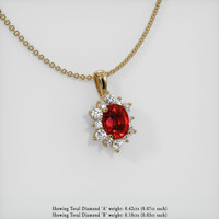 Ruby Pendant 2.10 Ct. 14K Yellow Gold Preview
