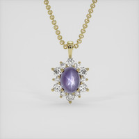 2.20 Ct. Purple Sapphire Pendant, 14K Yellow Gold 1