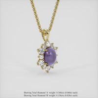 2.20 Ct. Purple Sapphire Pendant, 14K Yellow Gold 2