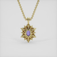 2.20 Ct. Purple Sapphire Pendant, 14K Yellow Gold 4