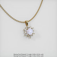 6.04 Ct. Grey Sapphire Pendant, 14K Yellow Gold 2