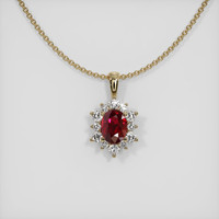 1.88 Ct. Ruby Pendant, 14K Yellow Gold 1