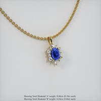 2.47 Ct. Sapphire Pendant, 18K Yellow Gold 2
