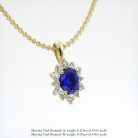 0.78 Ct. Sapphire Pendant, 18K Yellow Gold 2