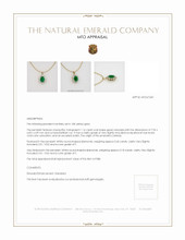 Emerald Pendant 1.16 Ct., 18K Yellow Gold Appraisal