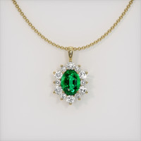 1.16 Ct. Emerald Pendant, 18K Yellow Gold 1