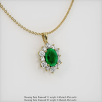 1.16 Ct. Emerald Pendant, 18K Yellow Gold 2
