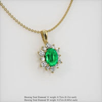 Emerald Pendant 0.65 Ct., 18K Yellow Gold Preview