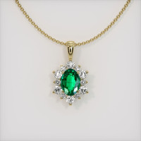 1.21 Ct. Emerald Pendant, 18K Yellow Gold 1