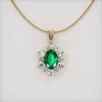 1.21 Ct. Emerald Pendant, 18K Yellow Gold 1