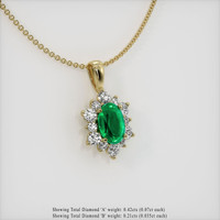 1.21 Ct. Emerald Pendant, 18K Yellow Gold 2