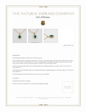 Emerald Pendant 1.00 Ct., 18K Yellow Gold Appraisal